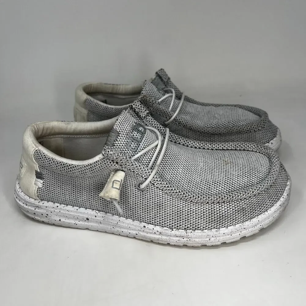 Hey Dude Wally Sox Stone White Slip On Shoes Mens Size 8